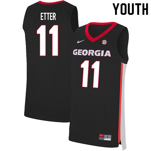 2020 Youth #11 Jaxon Etter Georgia Bulldogs College Basketball Jerseys Sale-Black